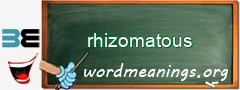 WordMeaning blackboard for rhizomatous